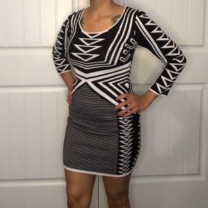 Symmetrical B&W Stretchy Dress